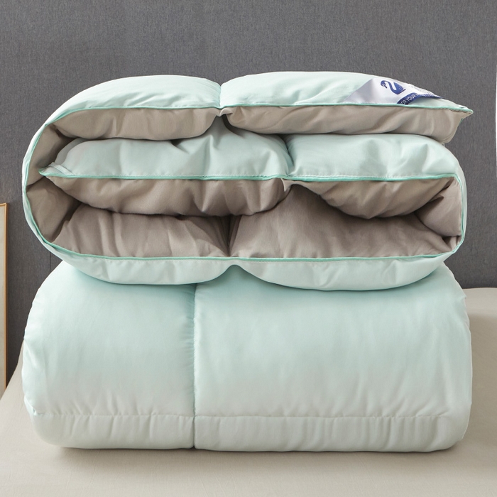 91家纺网 家纺一手货源 找家纺 招财星2店仓储 2025新款被子斜纹防羽布冬被春秋被被羽丝棉被 艾绿灰