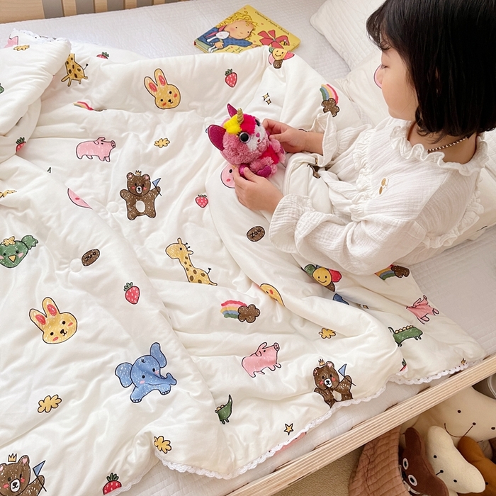 91家纺网 家纺一手货源 找家纺 心卓婴童馆 2025新款A类针织棉被芯—儿童图 动物集
