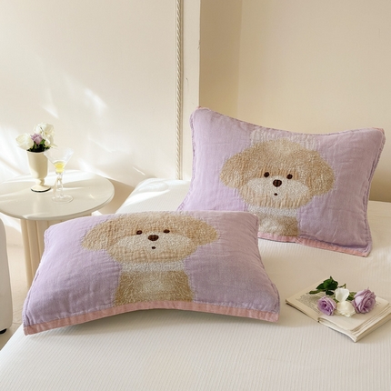 91家纺网 家纺一手货源 找家纺 （总）朴尔家纺-毛巾被 2025新款全棉欣软系列定位四层加厚柔软纱布枕巾