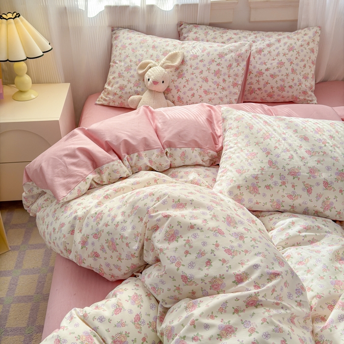 91家纺网 家纺一手货源 找家纺 清雅福 2025全棉13372小清新四件套和单品早春系列第一批 - 单被套 曼妙