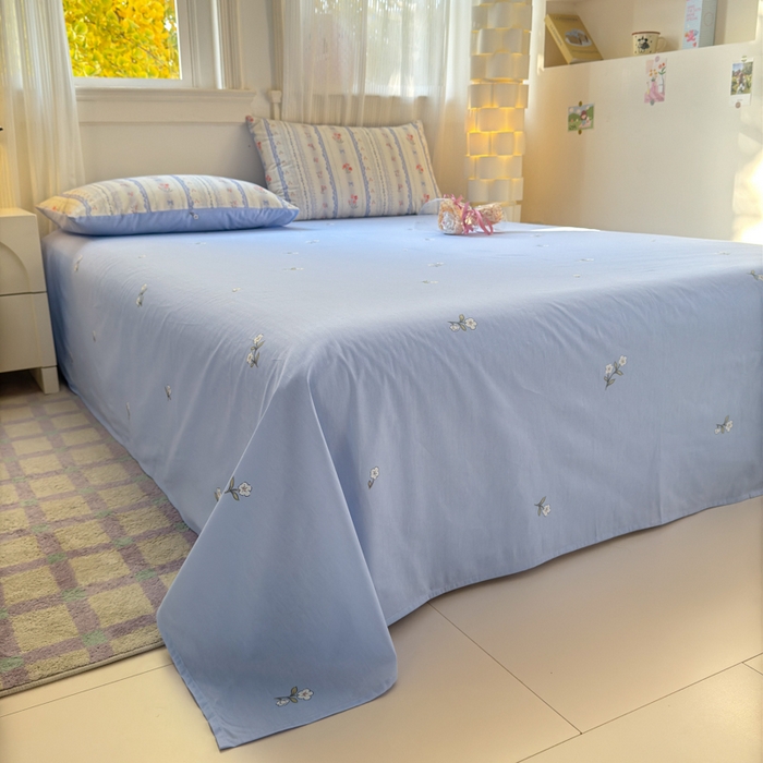 91家纺网 家纺一手货源 找家纺 清雅福 2025全棉13372小清新四件套和单品早春系列第一批 - 单被套 攻瑰收藏