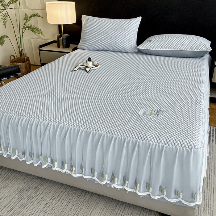 91家纺网 家纺一手货源 找家纺 （总）阿牛席业 2025新款凉感软席系列-H-凉感豆豆床笠床裙