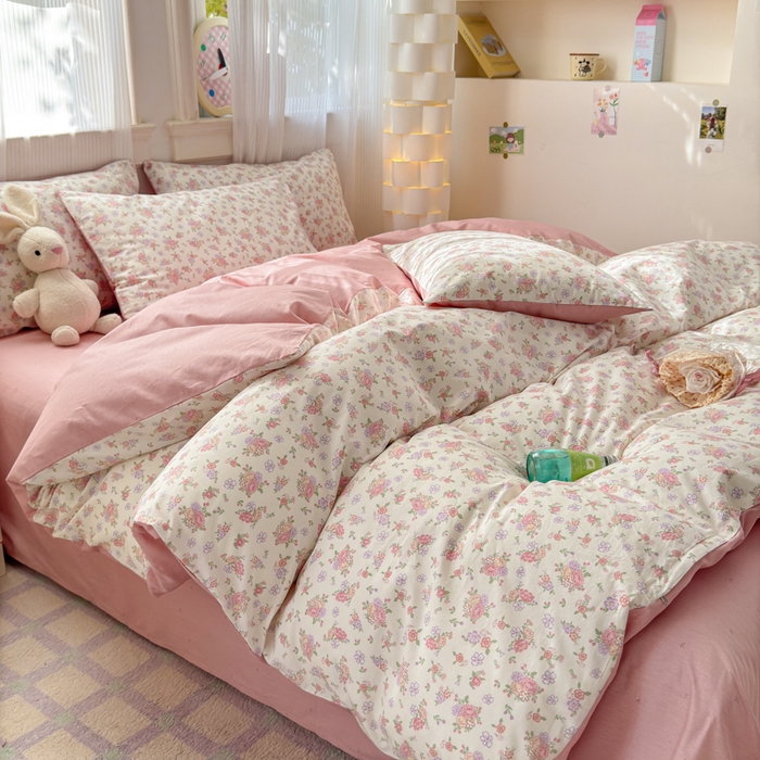 91家纺网 家纺一手货源 找家纺 清雅福 2025全棉13372小清新四件套和单品早春系列第一批 - 单被套 曼妙