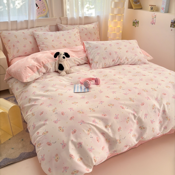 91家纺网 家纺一手货源 找家纺 清雅福 2025全棉13372小清新四件套和单品早春系列第一批-单枕套 圆可可