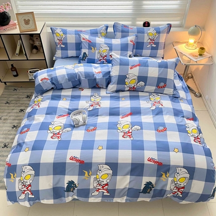 91家纺网 家纺一手货源 找家纺 （总）蘭菲家纺 2025新款经典奥特曼小版全棉印花四件套