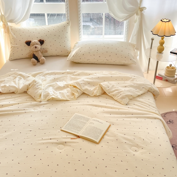 91家纺网 家纺一手货源 找家纺 星巴k家纺 2025糯糯棉A类大豆蛋白纤维夏凉被双层纱水洗棉夏被大豆被 星月