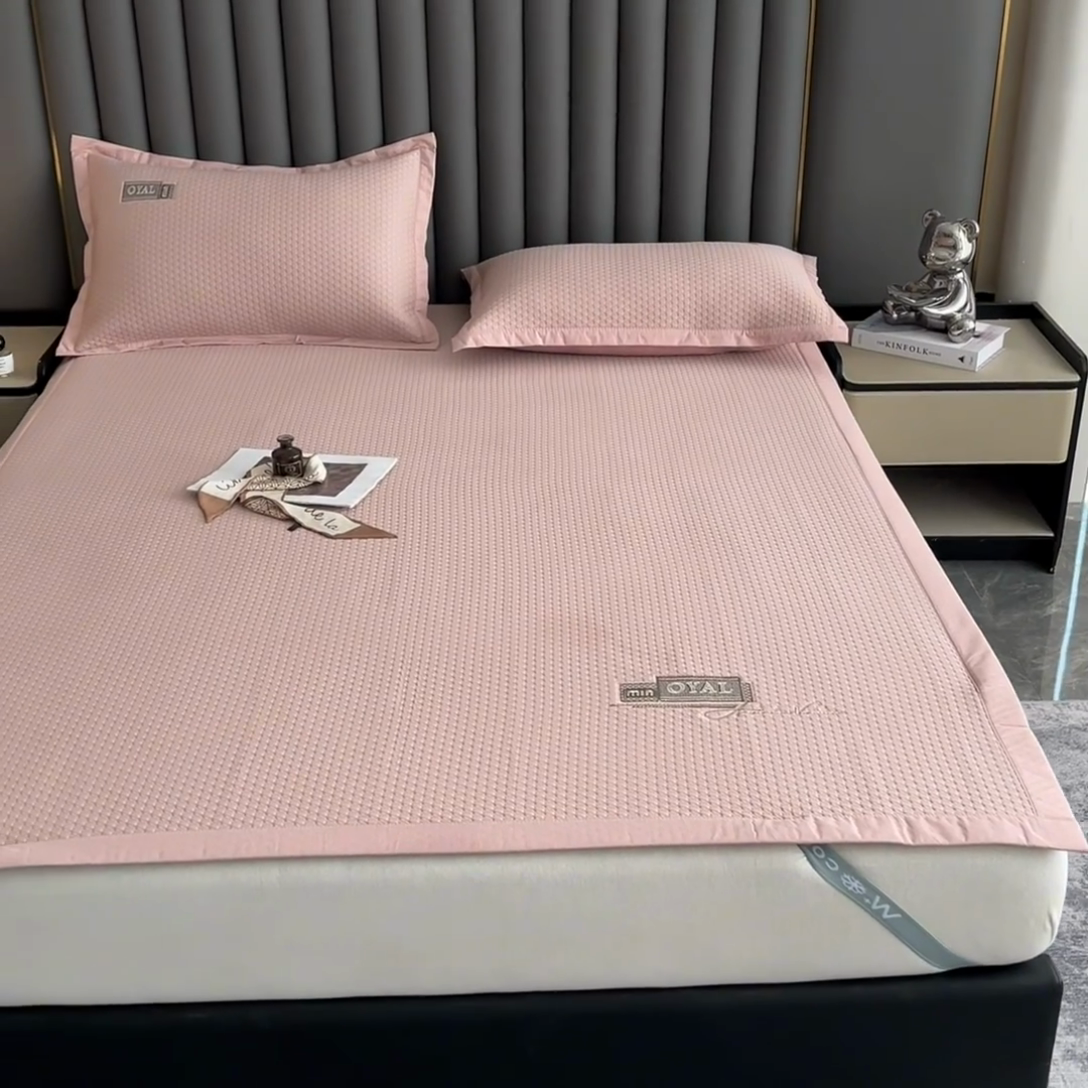 91家纺网 家纺一手货源 找家纺 阿牛席业2025新款凉感软席系列-A-凉感冰豆席 冰豆席-豆沙