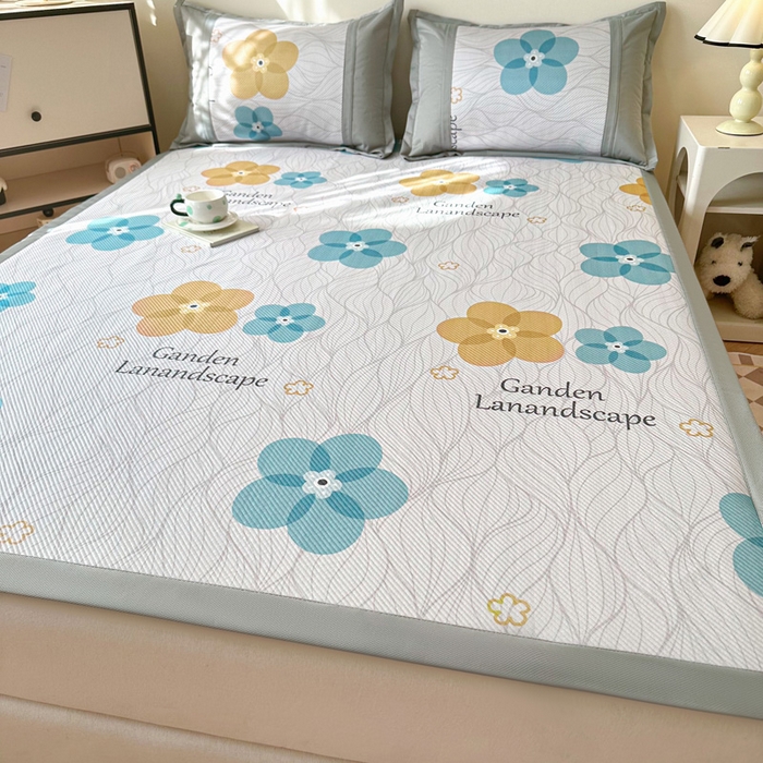 91家纺网 家纺一手货源 找家纺 阿牛席业 2025新款凉感印花软席系列一 花语