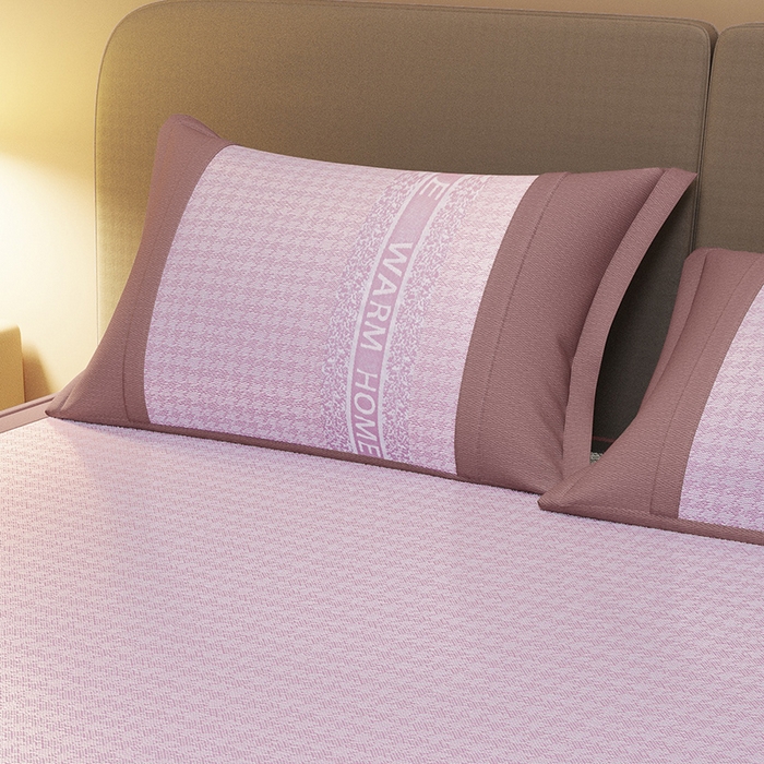 91家纺网 家纺一手货源 找家纺 阿牛席业 2025新款熊先生凉感冰丝系列凉席 熊先生-粉床笠款