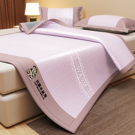 阿牛席业 2025新款熊先生凉感冰丝系列凉席 熊先生-粉