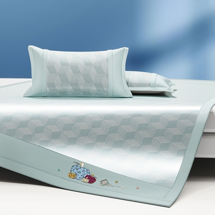 91家纺网 家纺一手货源 找家纺 阿牛席业 2025新款冰柔凉席系列-冰立方系列+海之韵系列 冰立方-绿条席