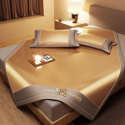 91家纺网 家纺一手货源 找家纺 （总）阿牛席业 2025新款冰藤凉席系列冰藤完美-小熊席