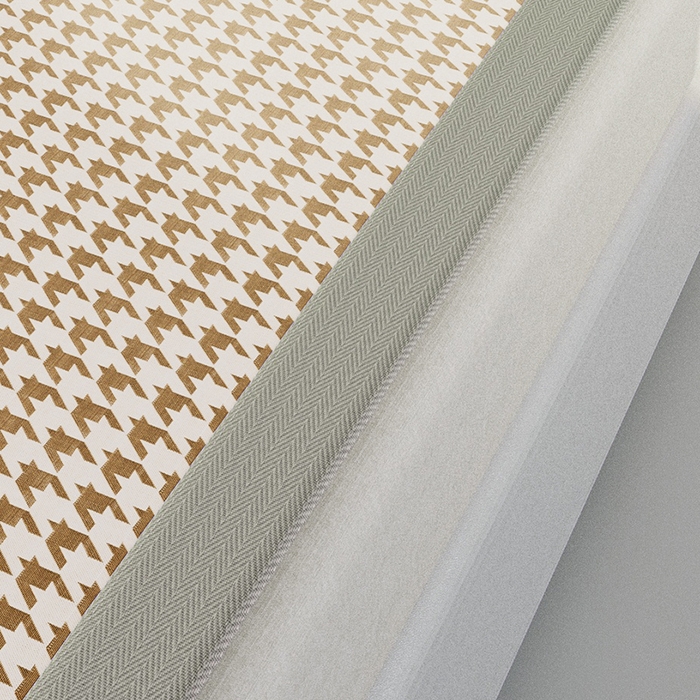 91家纺网 家纺一手货源 找家纺 阿牛席业 2025新款水洗冰晶系列-宽头绣复无纺布条席 大千鸟格-咖-反面无纺布款条席