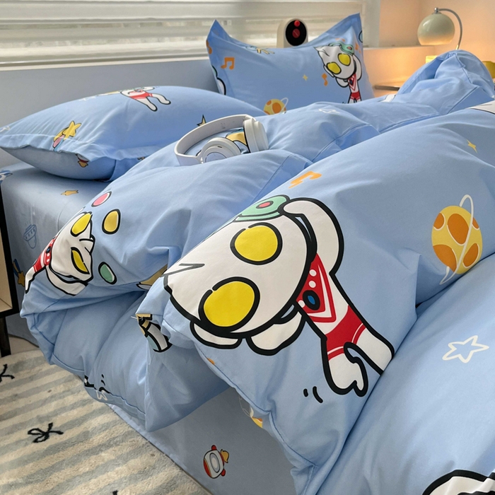 91家纺网 家纺一手货源 找家纺 蘭菲家纺 2025新款经典奥特曼小版全棉印花四件套 科学家