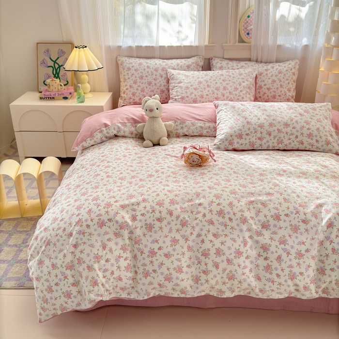 91家纺网 家纺一手货源 找家纺 清雅福 2025全棉13372小清新四件套和单品早春系列第一批-单枕套 曼妙