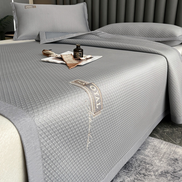 91家纺网 家纺一手货源 找家纺 阿牛席业2025新款凉感软席系列-A-凉感冰豆席 冰豆席-灰色