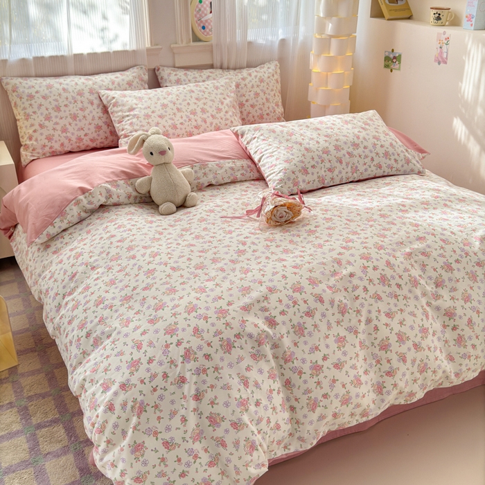 91家纺网 家纺一手货源 找家纺 清雅福 2025全棉13372小清新四件套和单品早春系列第一批-单枕套 曼妙