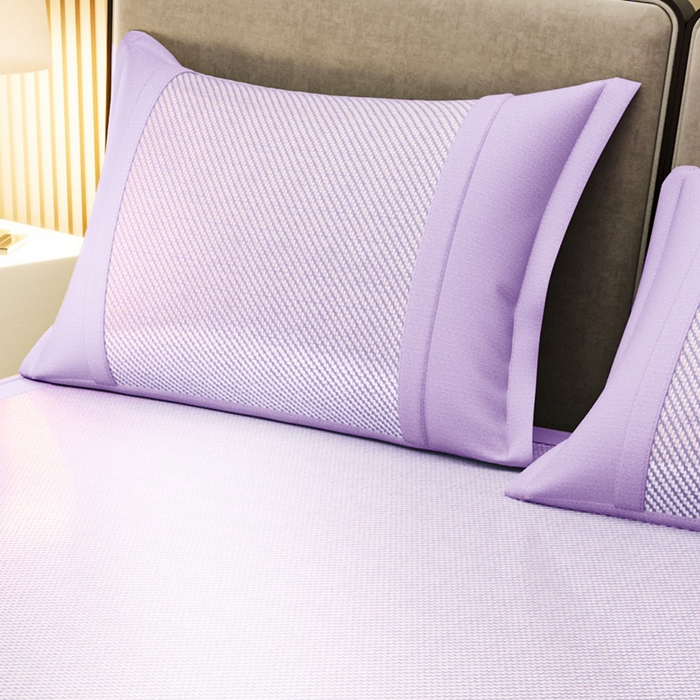 91家纺网 家纺一手货源 找家纺 阿牛席业 2025新款冰藤凉席系列帕帕狗 帕帕熊床笠-紫色