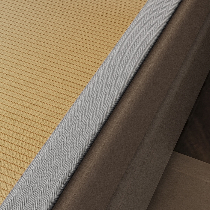 91家纺网 家纺一手货源 找家纺 阿牛席业 2025新款水洗冰晶系列-宽头绣复无纺布条席 水云间-咖-反面无纺布款条席