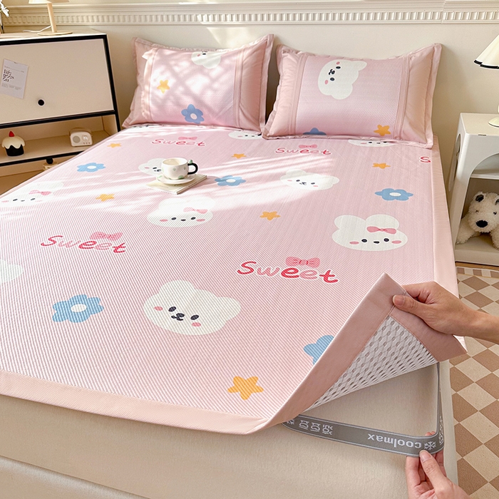 91家纺网 家纺一手货源 找家纺 阿牛席业 2025新款凉感印花软席系列一 可妮小兔