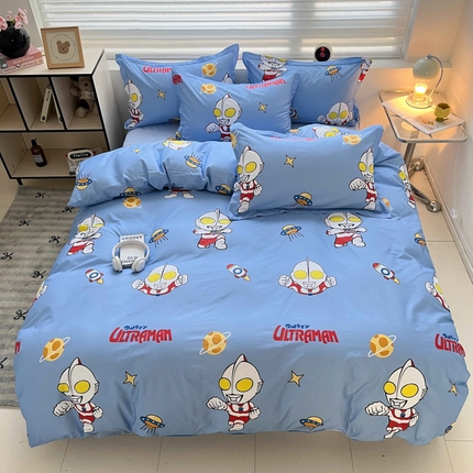 91家纺网 家纺一手货源 找家纺 （总）蘭菲家纺 2025新款经典奥特曼小版全棉印花四件套