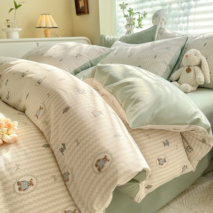 91家纺网 家纺一手货源 找家纺 （总）秋艳家纺 2025新款水洗针织棉四件套