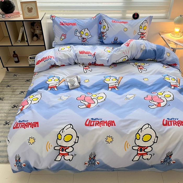 91家纺网 家纺一手货源 找家纺 蘭菲家纺 2025新款经典奥特曼小版全棉印花四件套 棒球队