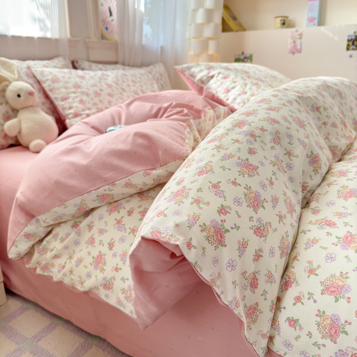 91家纺网 家纺一手货源 找家纺 清雅福 2025全棉13372小清新四件套和单品早春系列第一批 - 单被套 曼妙