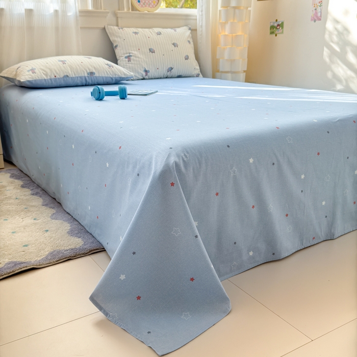 91家纺网 家纺一手货源 找家纺 清雅福 2025全棉13372小清新四件套和单品早春系列第一批 - 单被套 跳跳象