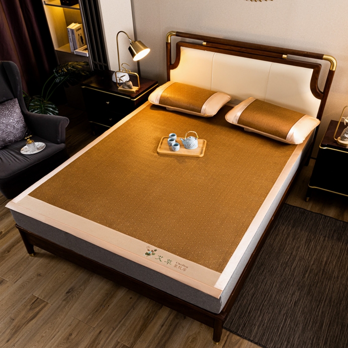 91家纺网 家纺一手货源 找家纺 阿牛席业 2025新款舒爽藤席系列-A-半包藤席 大头饼干花