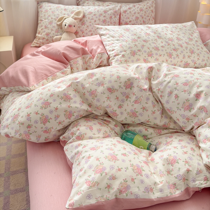 91家纺网 家纺一手货源 找家纺 清雅福 2025全棉13372小清新四件套和单品早春系列第一批 - 单被套 曼妙