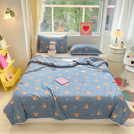 心卓婴童馆 2025新款A类针织棉被芯—影棚图 可爱熊蓝