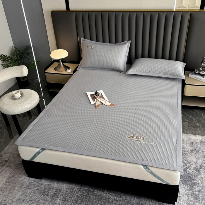 91家纺网 家纺一手货源 找家纺 阿牛席业2025新款凉感软席系列-A-凉感冰豆席 冰豆席-灰色