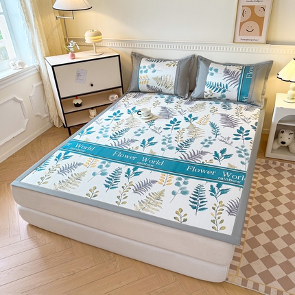 91家纺网 家纺一手货源 找家纺 阿牛席业 2025新款凉感印花软席系列一 花世界