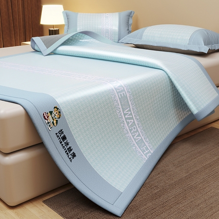 91家纺网 家纺一手货源 找家纺 （总）阿牛席业 2025新款熊先生凉感冰丝系列凉席