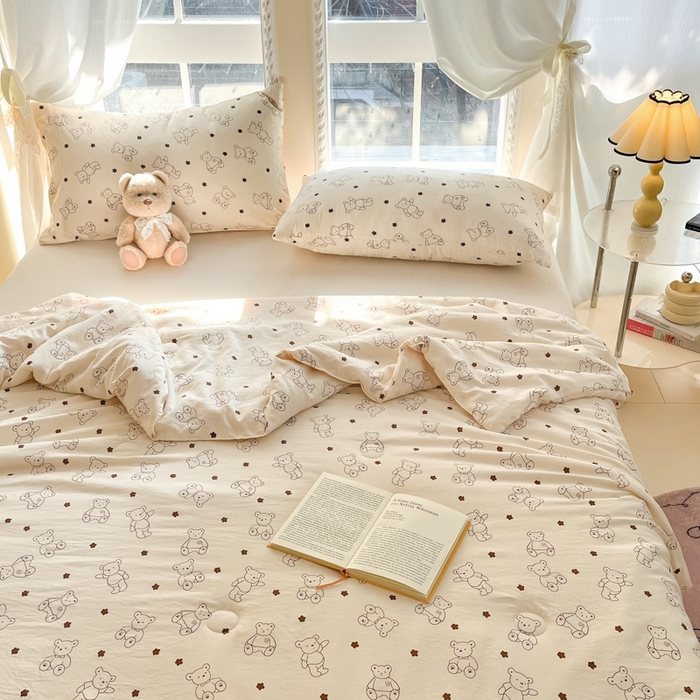 91家纺网 家纺一手货源 找家纺 星巴k家纺 2025糯糯棉A类大豆蛋白纤维夏凉被双层纱水洗棉夏被大豆被 小熊院长