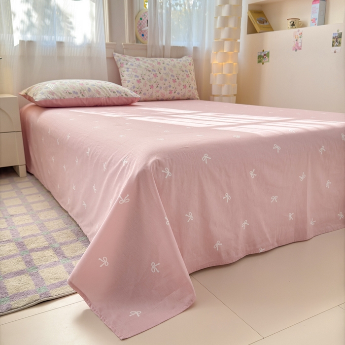 91家纺网 家纺一手货源 找家纺 清雅福 2025全棉13372小清新四件套和单品早春系列第一批 - 单被套 蝶语