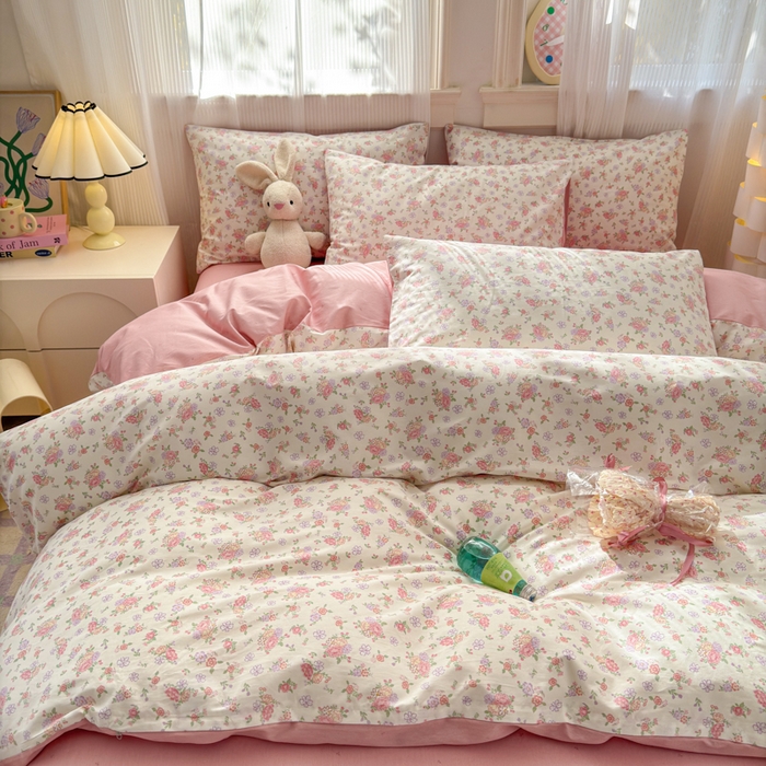 91家纺网 家纺一手货源 找家纺 清雅福 2025全棉13372小清新四件套和单品早春系列第一批 - 单被套 曼妙