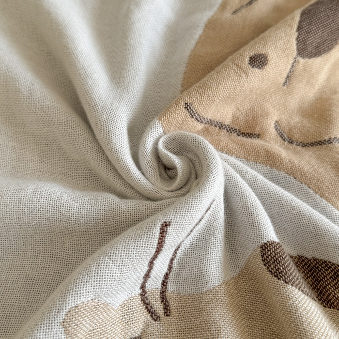 91家纺网 家纺一手货源 找家纺 朴尔家纺-毛巾被 2025新款全棉欣软系列定位四层加厚柔软纱布枕巾 睡窝窝