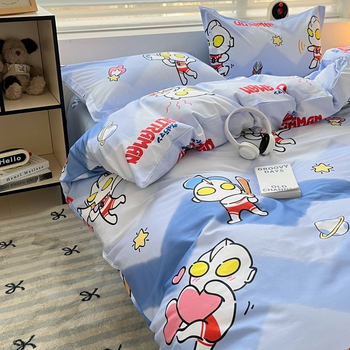 91家纺网 家纺一手货源 找家纺 蘭菲家纺 2025新款经典奥特曼小版全棉印花四件套 棒球队