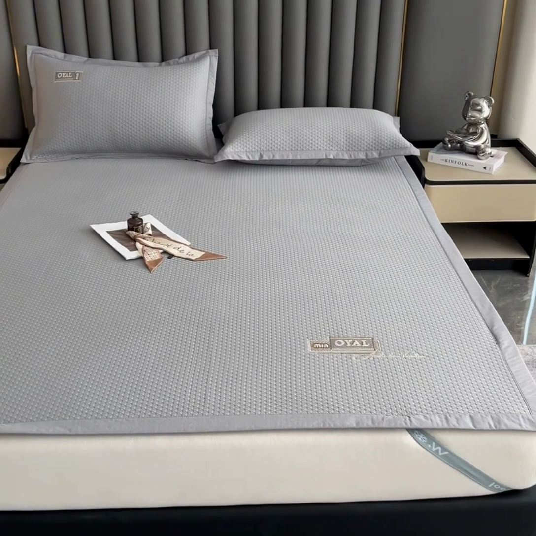 91家纺网 家纺一手货源 找家纺 阿牛席业2025新款凉感软席系列-A-凉感冰豆席 冰豆席-灰色