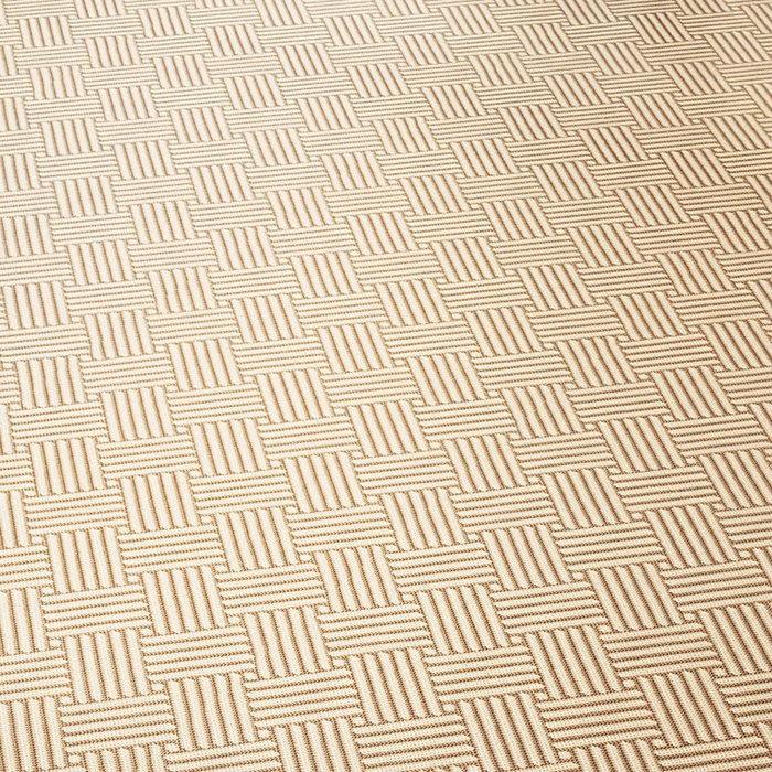 91家纺网 家纺一手货源 找家纺 阿牛席业 2025新款水洗冰晶系列-宽头绣复三明治条席 饼干花-咖-反面三明治款条席