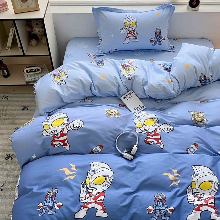 91家纺网 家纺一手货源 找家纺 蘭菲家纺 2025新款经典奥特曼小版全棉印花四件套 小虎队