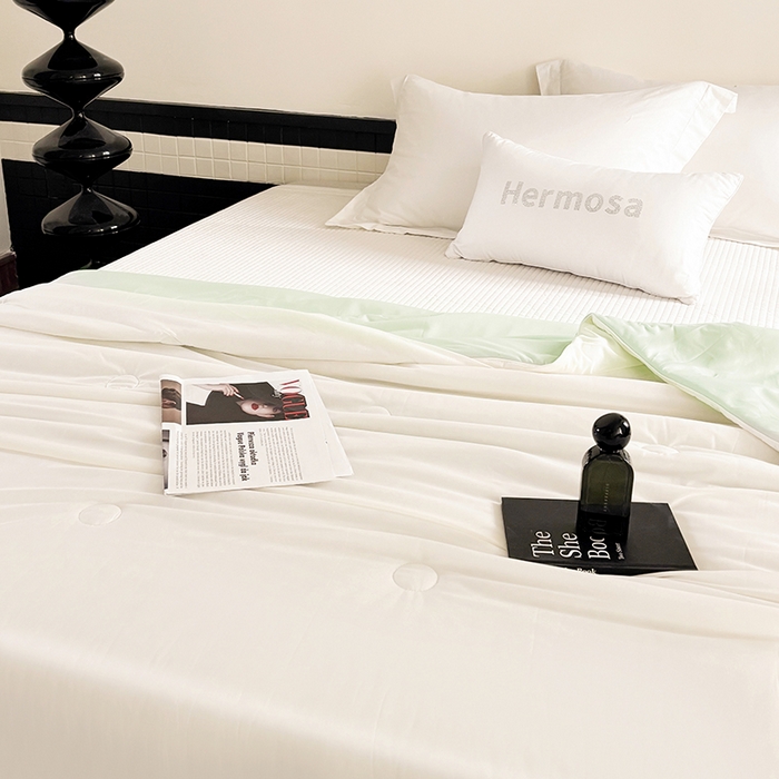 91家纺网 家纺一手货源 找家纺 梦恬佳 2025新款A类凉感夏被系列 奶油杏