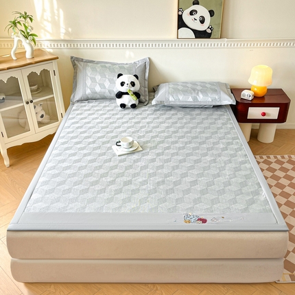 阿牛席业 2025新款冰柔凉席系列-冰立方系列+海之韵系列 冰立方-灰条席