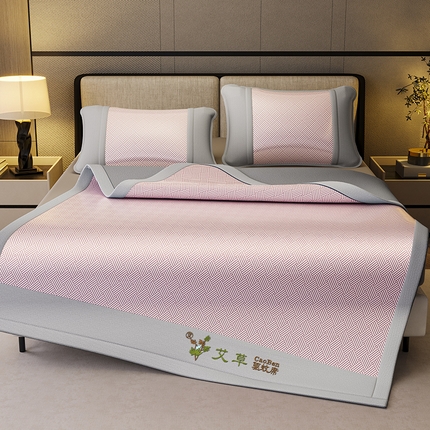 91家纺网 家纺一手货源 找家纺 （总）阿牛席业 2025新款水洗冰晶系列-宽头绣复无纺布条席