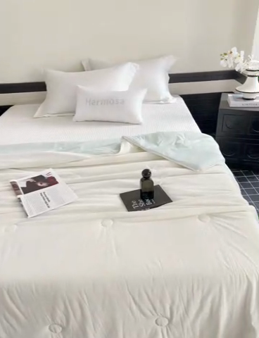 91家纺网 家纺一手货源 找家纺 梦恬佳 2025新款A类凉感夏被系列 奶油杏