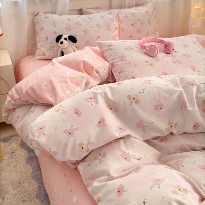 91家纺网 家纺一手货源 找家纺 清雅福 2025全棉13372小清新四件套和单品早春系列第一批-单枕套 圆可可