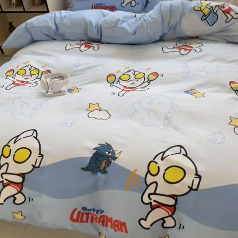 91家纺网 家纺一手货源 找家纺 蘭菲家纺 2025新款经典奥特曼小版全棉印花四件套 运动员