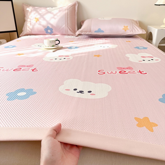 91家纺网 家纺一手货源 找家纺 阿牛席业 2025新款凉感印花软席系列一 可妮小兔